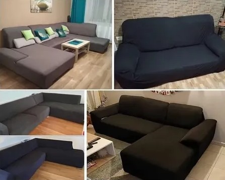 Funda de sillón puesta en living real